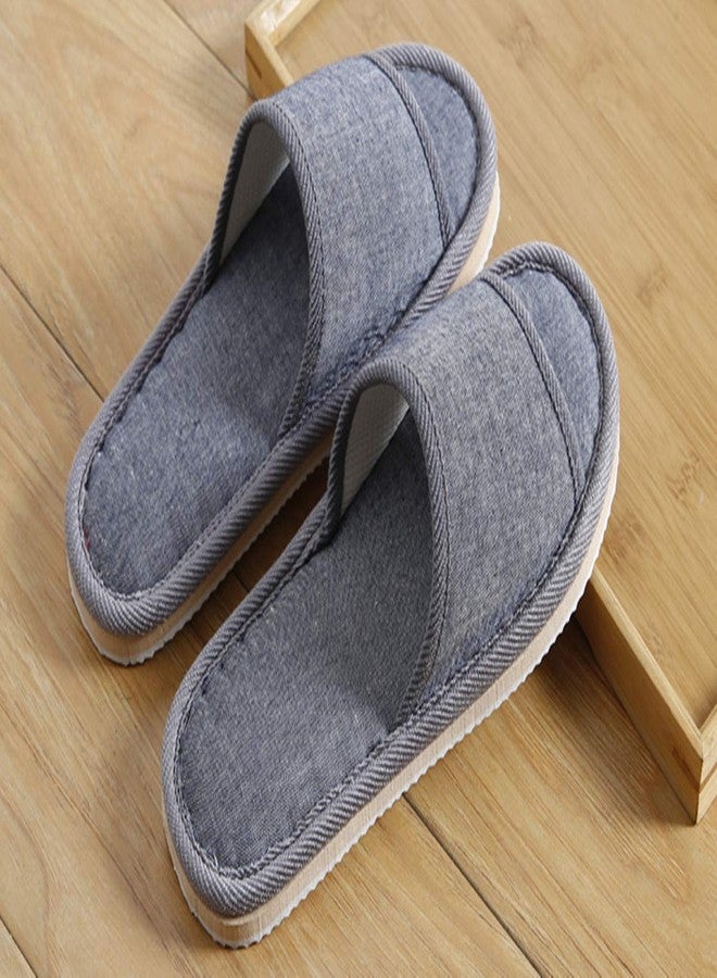 Tiger007 6 Pair of Open Toe Breathable Slippers,Solid Color Casual Slippers,Spa Slippers for Guests, Hotel, Travel, Unisex Universal Size Washable (6 gray medium size) - Image 2